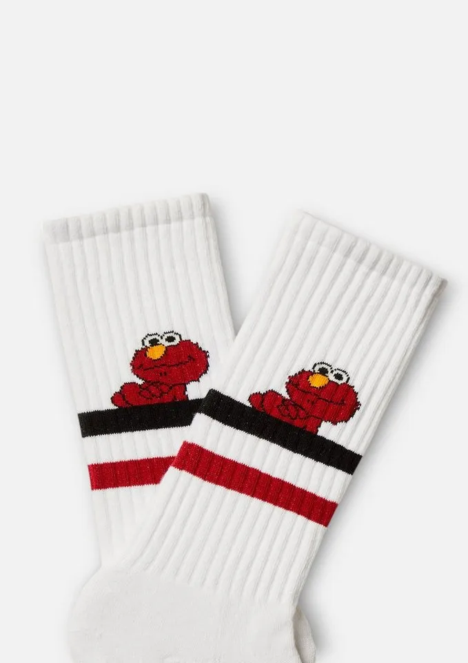 BeSocks BeSocks Socken Bio-Tennissocken - Elmo, Weiß, – Produktbild 2 von 3