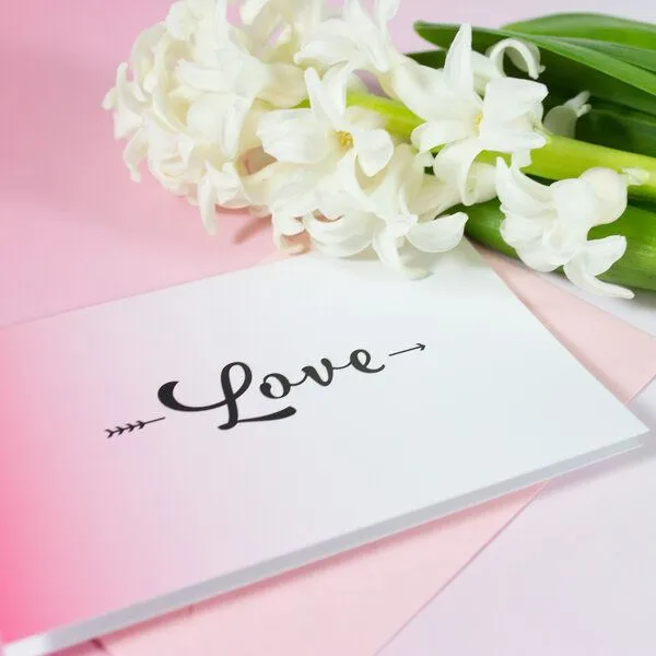 Bow & Hummingbird Bow & Hummingbird Mini-Grußkarte Love – Produktbild 2 von 2