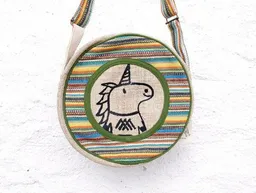 Himal Hemp Himal Hemp HH Einhorn Umhängetasche rund aus wildem Hanf und Baumwolle – Produktbild 1 von 1