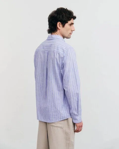 Rotholz Rotholz Button-Down Hemd Bio Baumwolle, Blue stripes, – Produktbild 3 von 4