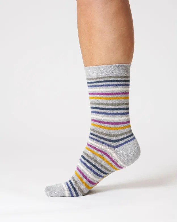 Thought Socken Modell: Multi Stripe, Mid grey marl, – Produktbild 1 von 1