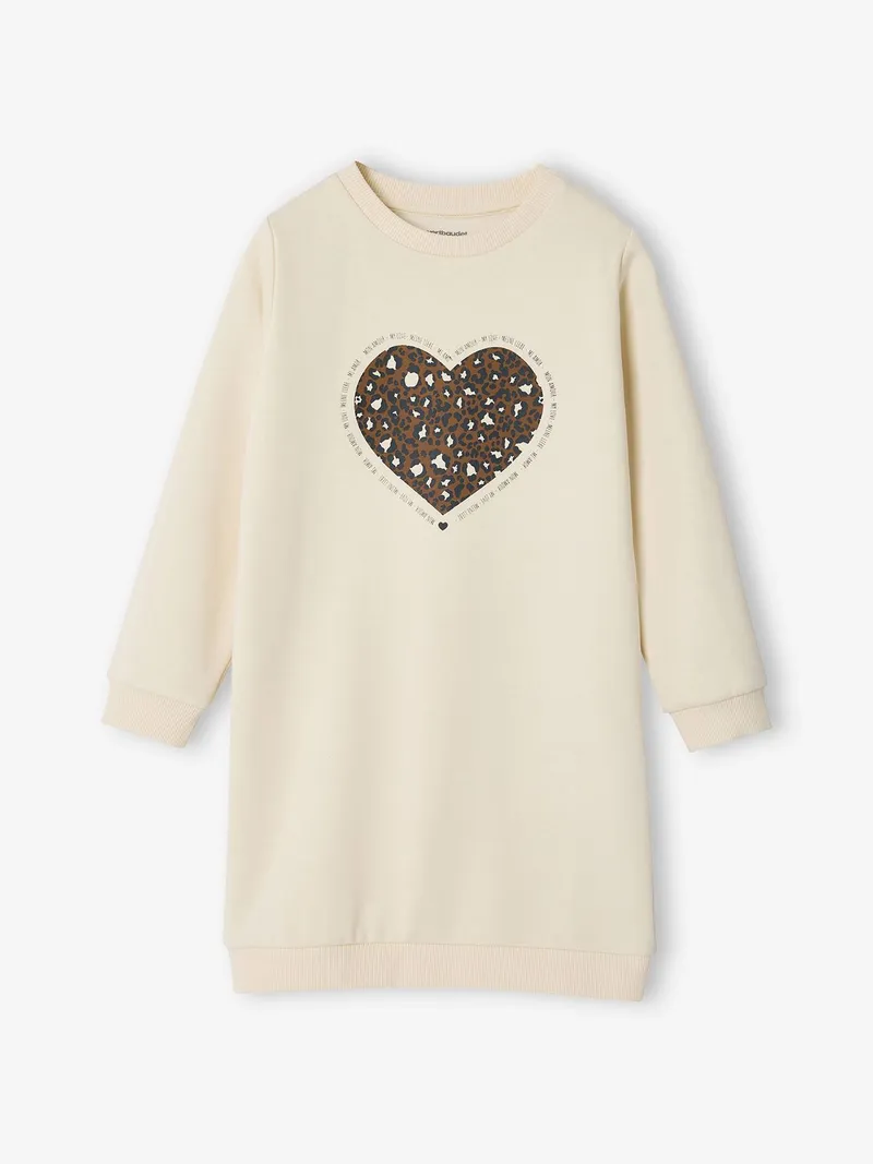 Vertbaudet Mädchen Sweatkleid BASIC, Wollweiß, – Produktbild 4 von 4