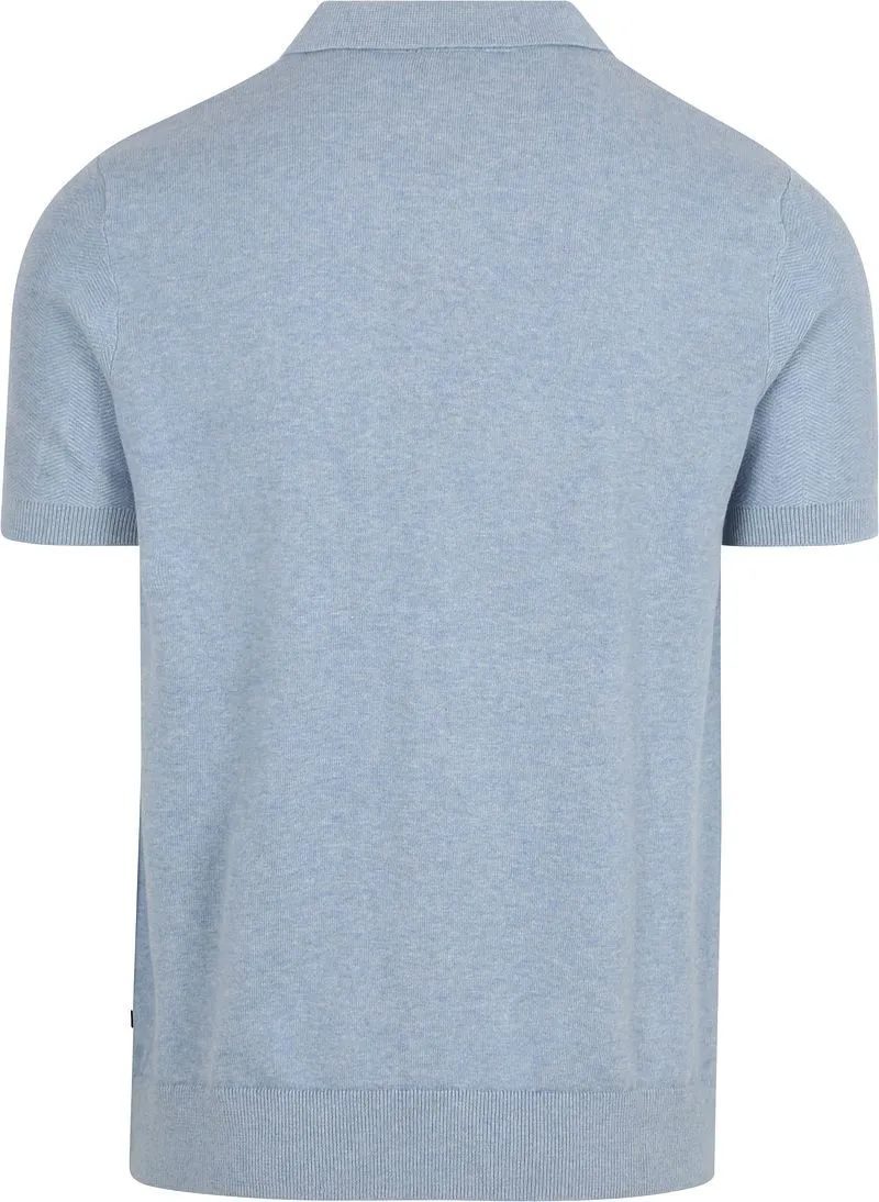 Suitable Suitable Knitted Poloshirt Riva Harring Hellblau - Größe XL, Hellblau, – Produktbild 1 von 5