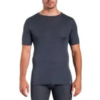 Haasis Bodywear Haasis Bodywear edles Wolle/Seide Herren Basic Shirt Rundhals Feinripp, Stahlgrau, – Produktbild 1 von 1