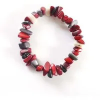 Mekhada Mekhada Tagua Armband RAKIRA, Rot/grau, – Produktbild 1 von 1