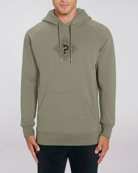 Human Family Human Family Bio Herren Hoodie "Reaper - Geometric Questionmark" in 5 Farben, Khaki, – Produktbild 1 von 4