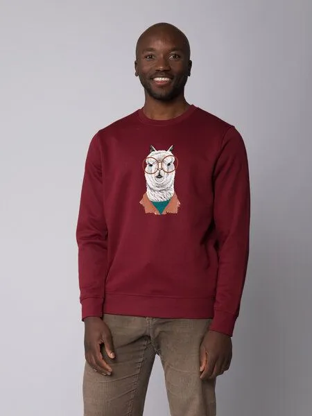 watapparel watapparel Sweatshirt Unisex Lama, Burgundy, – Produktbild 2 von 4