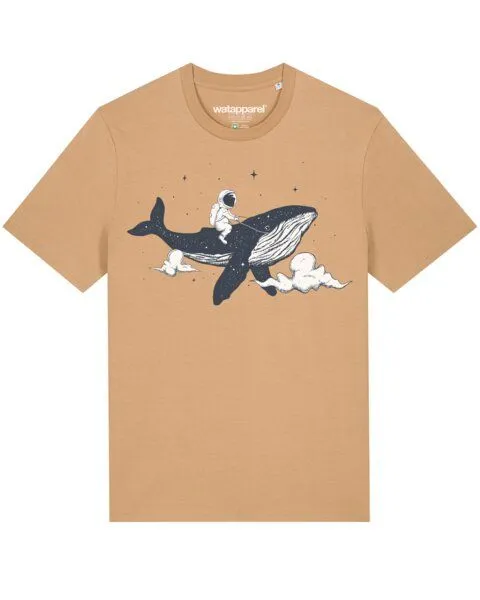 watapparel watapparel T-Shirt Unisex Spacewhale, Latte, – Produktbild 1 von 4