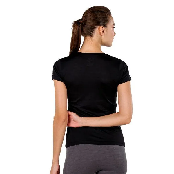 Woolona Woolona Rundhals-T-Shirt - Pera - 100% Merinowolle, Schwarz, – Produktbild 2 von 3