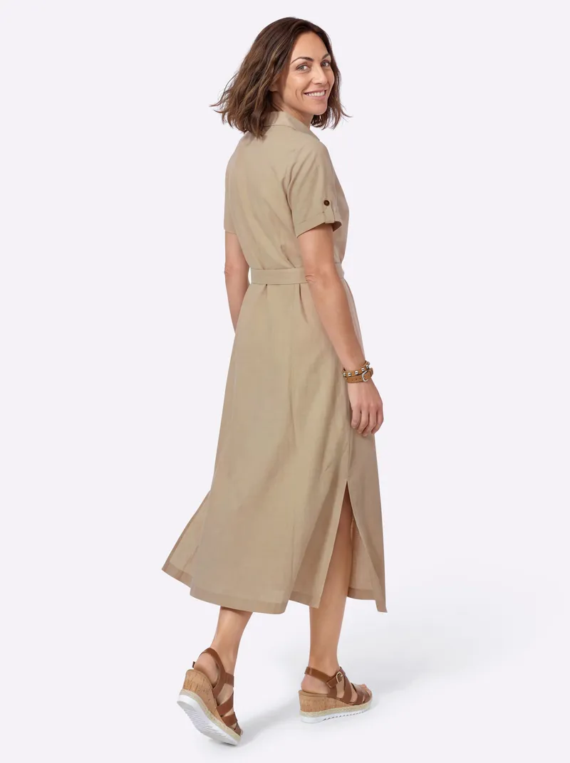 Witt Hemdblusenkleid beige, Beige, – Produktbild 2 von 2