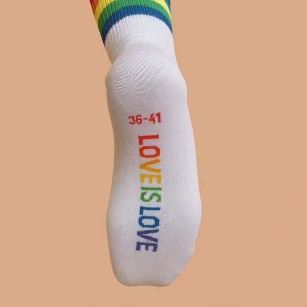 Nae Vegan Shoes Nae Vegan Shoes NAE | Love is Love Pride Sock, White, – Produktbild 2 von 3