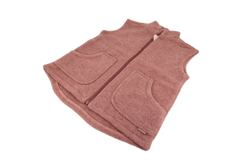 Maximo Maximo Fleecejacke GOTS MINI-Weste, Wollfleece Jerseyfutter, Reißverschluss (1-St) Wollfleece, Rot, – Produktbild 2 von 3