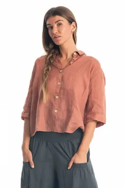 RAVENS VIEW IBIZA RAVENS VIEW IBIZA Damen vegan Bluse Sommer Bronze – Produktbild 1 von 1