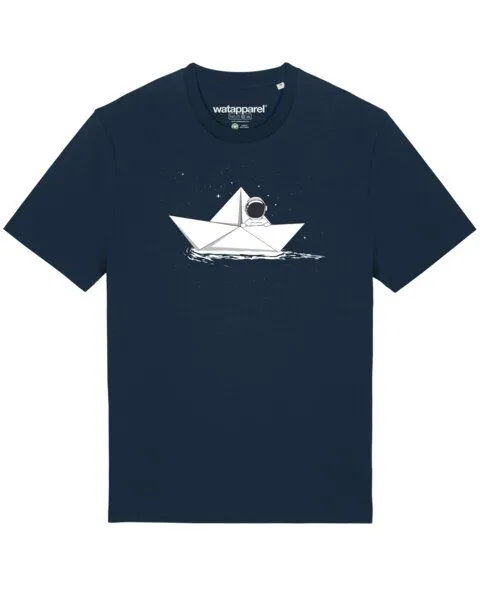 watapparel watapparel T-Shirt Astronaut in paper boat, French navy, – Produktbild 1 von 4