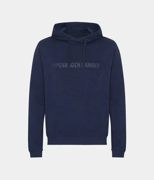 Copenhagen Bamboo Marineblauer Bambus-Kapuzenpullover mit Logo – Produktbild 1 von 4