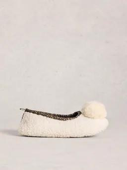 White Stuff Ballerina-Hausschuhe mit Bommel - S – Produktbild 1 von 1