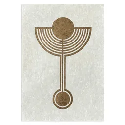 Veskor Cassiopeia Veskor Cassiopeia HEILIGER GRAL MENORA Kornkreis Linoldruck | 21 x 29,7 cm (A4) | Gold auf Weiß – Produktbild 1 von 1