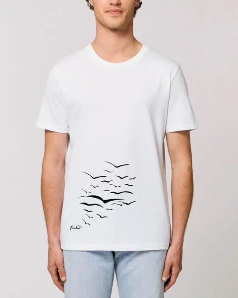 Human Family Human Family Bio Unisex T-Shirt "Create - Free Birds" in verschiedenen Farben, Weiss, – Produktbild 2 von 4