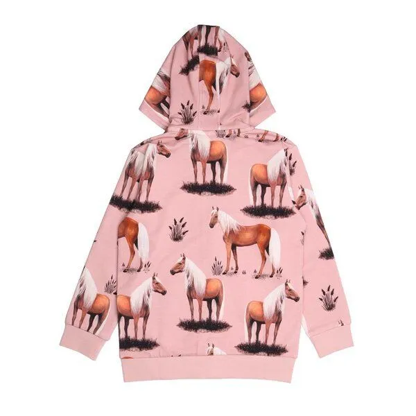 Walkiddy Mädchen Kapuzenjacke GOTS zertifiziert – Bio-Baumwolle, Rosa mit Muster, Reißverschluss, weich & bequem | Walkiddy – Produktbild 2 von 3