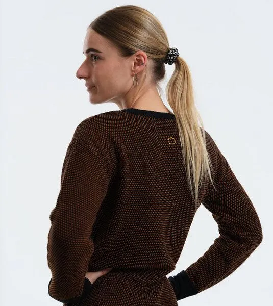 Gary Mash GARY MASH Strickkleid Lake Alma aus Biobaumwolle, Mélange (toffee-schwarz), – Produktbild 4 von 4