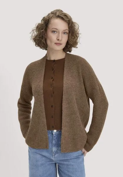 hessnatur hessnatur Strick Jacke Oversize aus reinem Alpaka, Naturcamelbraun, – Produktbild 1 von 4