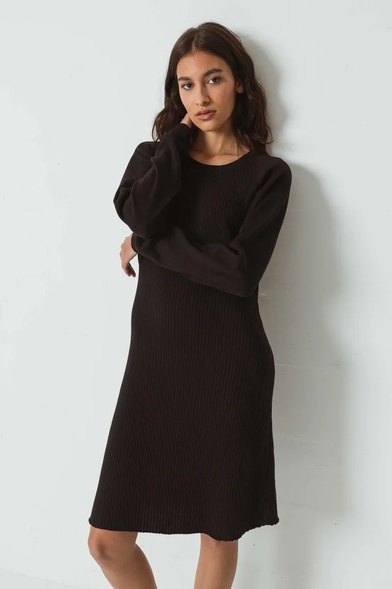 SKFK SKFK Damen vegan Kleid Rosane Schwarz, Schwarz, – Produktbild 1 von 1