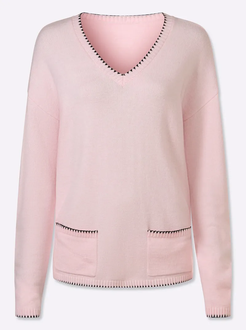 heine Pullover hellrosé-meliert, Hellrosé-meliert, – Produktbild 2 von 2