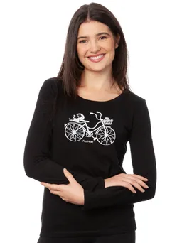 FellHerz FellHerz Damen Longsleeve Fahrrad-Mädchen black Bio Fair und Vegan – Produktbild 1 von 1