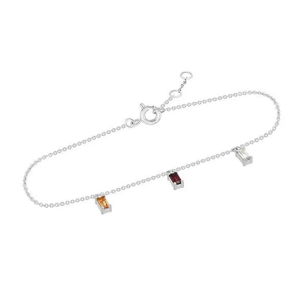 Eppi Eppi Goldenes Armband mit Citrin, Granat und Saphir Abram, Weiss, – Produktbild 2 von 4