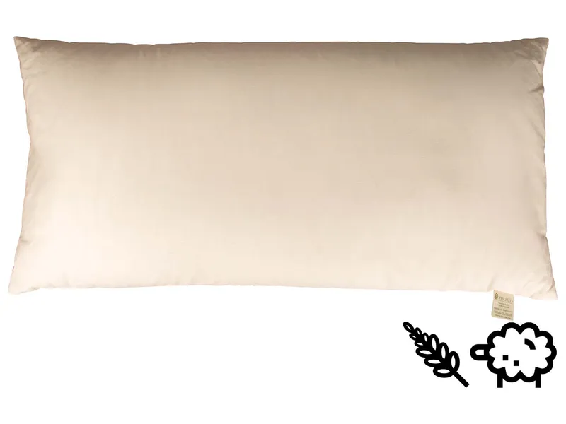 mudis mudis Kopfkissen 40 x 80 cm Hirseschalen/Schafschurwolle – Produktbild 1 von 1