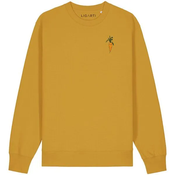 LIGARTI Bestickter Pullover – Karotte – LIGARTI Tiermanufaktur, Senfgelb, – Produktbild 1 von 2