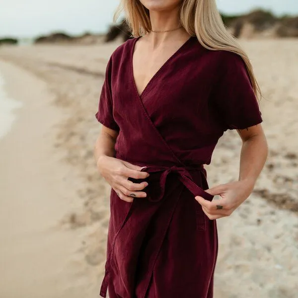 NORDLICHT NORDLICHT Damen Wickelkleid Tilda aus 100% Tencel, Rot, – Produktbild 1 von 4