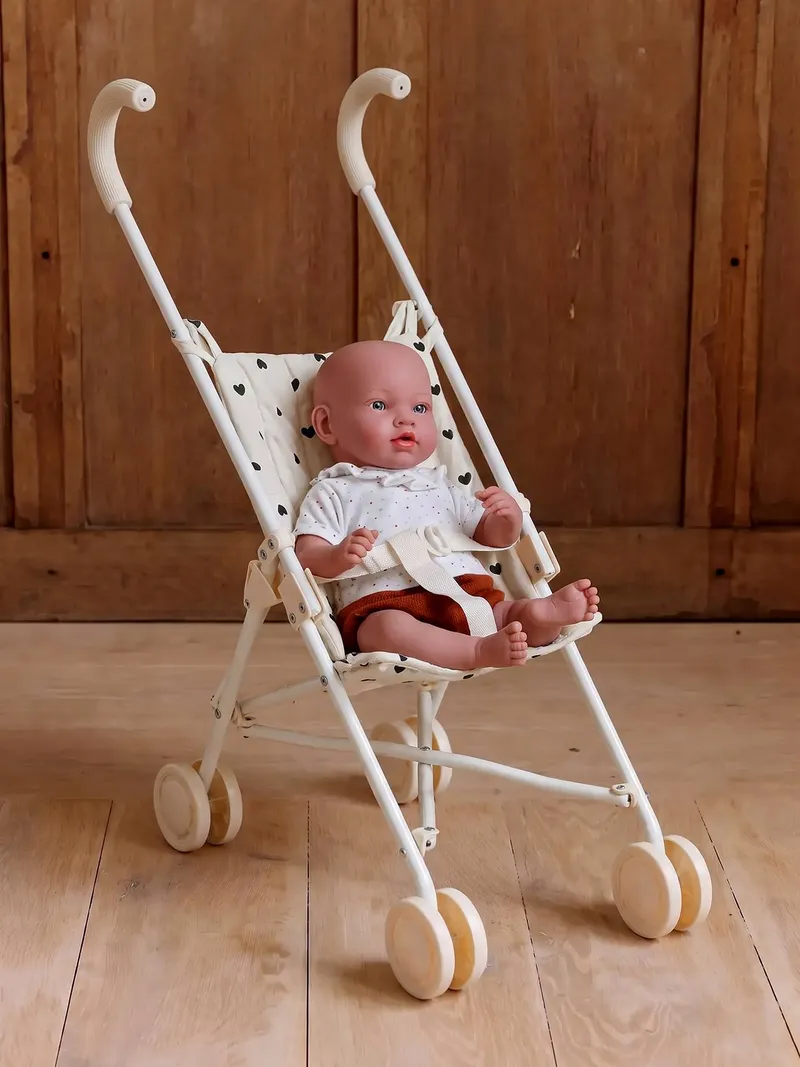 Vertbaudet Puppen-Buggy RETRO FLOWER, Schwarz, – Produktbild 3 von 4