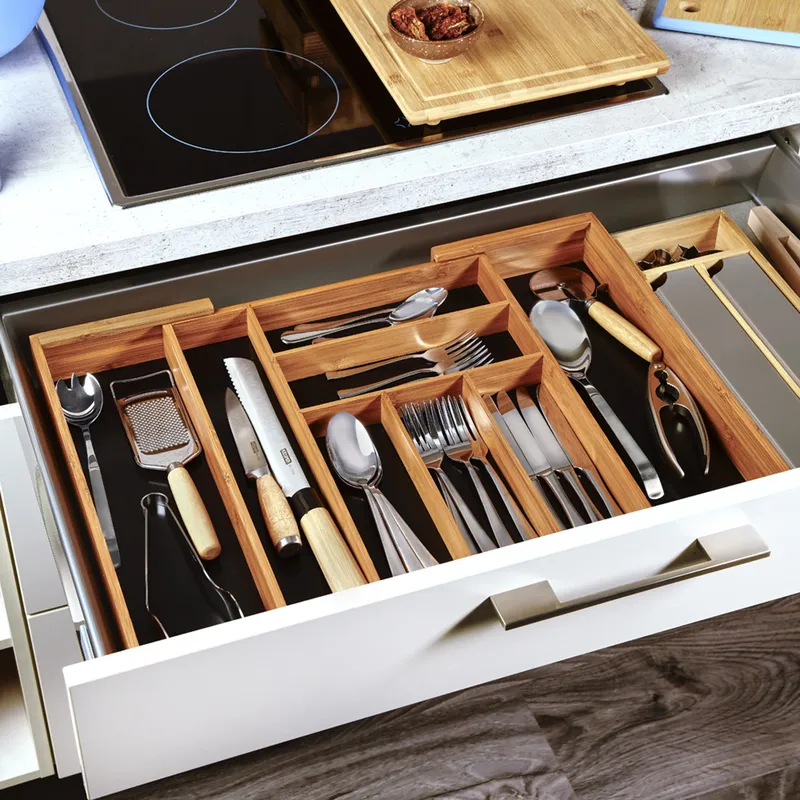 Kesper Variabler Bambus-Besteckkasten, Braun, – Produktbild 3 von 4