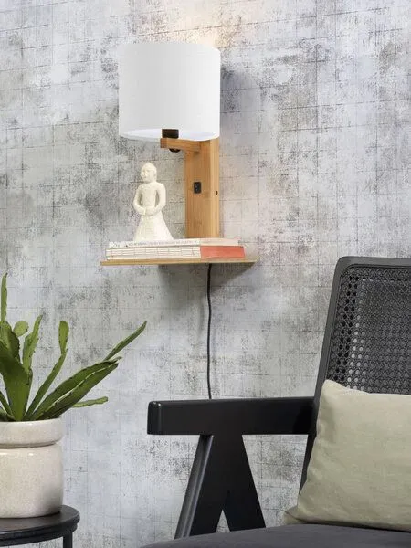GOOD&MOJO GOOD&MOJO Naturel Wandlampe Andes, Weiss, – Produktbild 1 von 4