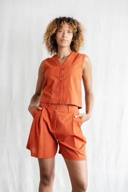 Jyoti - Fair Works Jyoti - Fair Works Bio-Baumwoll Shorts Kamalia Terracotta – Produktbild 1 von 1