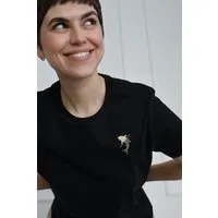 Kultgut Kultgut Artdesign - Biofair- Flauschiges Femin Shirt / Little Shark, Schwarz, – Produktbild 1 von 1