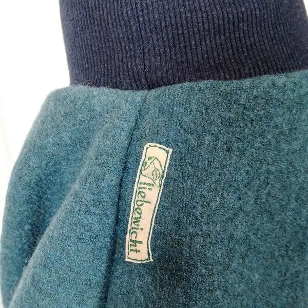 liebewicht liebewicht Yogahose Sarouelhose Pumphose Wolle verschiedene Farben nach Wahl, Petrol/dunkelblau, – Produktbild 4 von 4