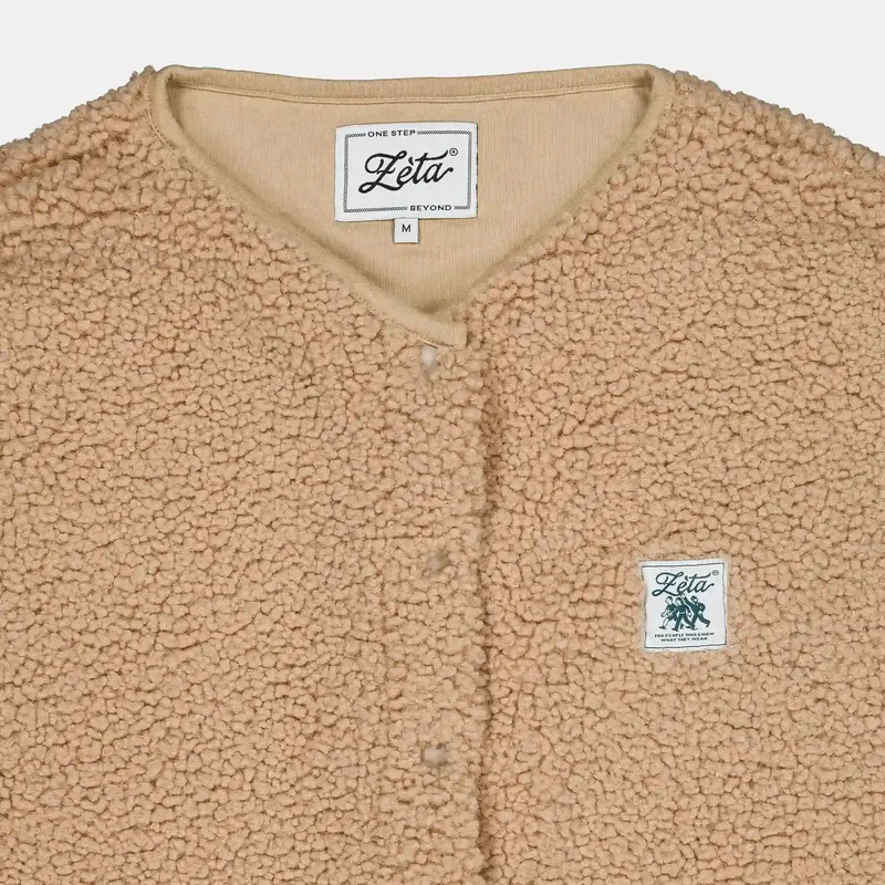 Zèta Zèta Damen vegan Weste Sherpa Camel Beige, Hellbraun, – Produktbild 1 von 2