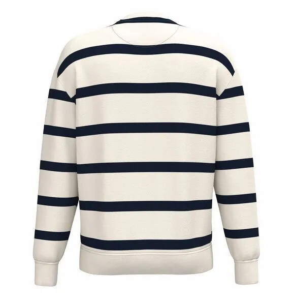 Greenspired Greenspired Umweltfreundliches Unisex Sweatshirt mit Streifen, 300 g/m² XS-XXL, Weiss-navyblau, – Produktbild 1 von 1