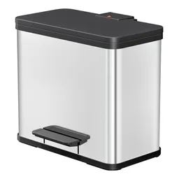 Hailo Hailo Abfall-Treteimer 'Öko Trio Plus L' 3 x 9 l edelstahl – Produktbild 1 von 1