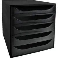 Exacompta Exacompta Schubladenbox "ECOBlack", DIN A4+, 5 Schubladen halboffen, schwarz – Produktbild 4 von 4