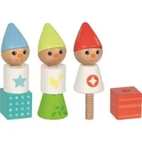 Goki goki Schraubklötze Zwerge aus Holz, 12-teilig, bunt lackiert Höhe 12,7 cm, Durchmesser 4,2 cm, Mehrfarbig, – Produktbild 1 von 1