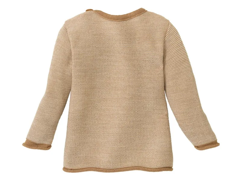 Disana Disana Baby und Kinder Pullover Bio-Merinowolle melange-karamell-natur Gr. 74/80, Natur, braun, – Produktbild 2 von 2