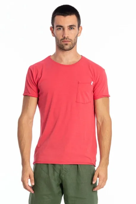RAVENS VIEW IBIZA RAVENS VIEW IBIZA Herren vegan T-Shirt Rundhalsausschnitt Wild Pocket Electric Red, Rot, – Produktbild 2 von 2