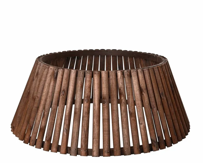 Kaemingk Kaemingk Künstlicher Weihnachtsbaum Everlands, Baumring Braun Holz H: 25 cm, Ø: 57 cm, für Bäume bis 1,8 m, Holzring, Baumrock, Abdeckung, Baumkragen – Produktbild 2 von 3