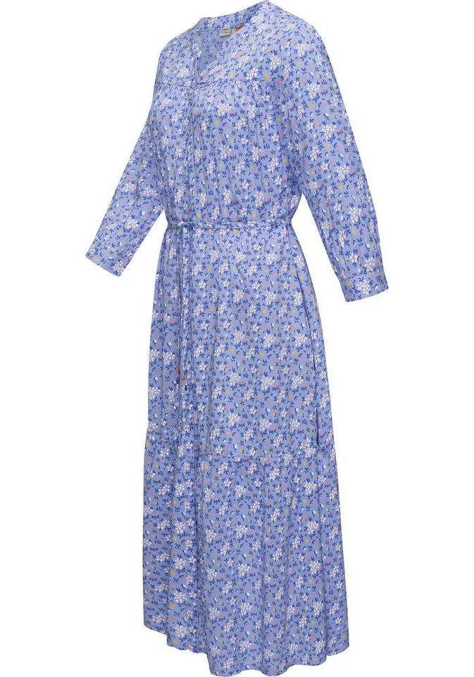 ragwear ragwear Maxikleid Meve Leichtes Langarmkleid mit Blumenmuster, Blau, – Produktbild 2 von 2