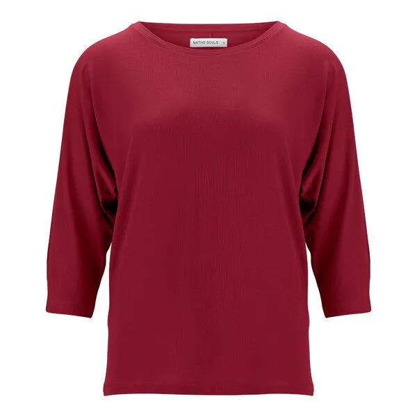 NATIVE SOULS NATIVE SOULS Lyocell 3/4-Longsleeve Damen, Dark red, – Produktbild 1 von 1