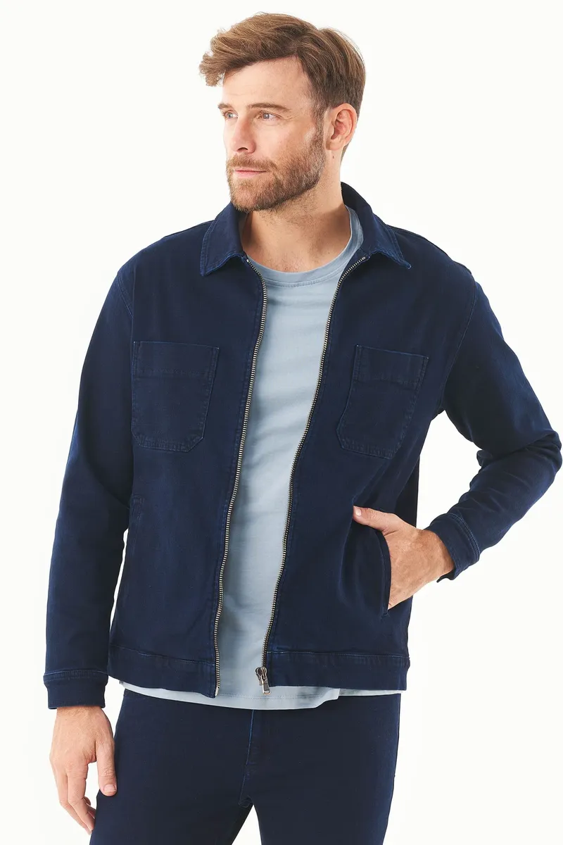 ORGANICATION ORGANICATION Herren vegan Jeansjacke Denim Dunkles Marineblau, Dunkelblau, – Produktbild 2 von 2