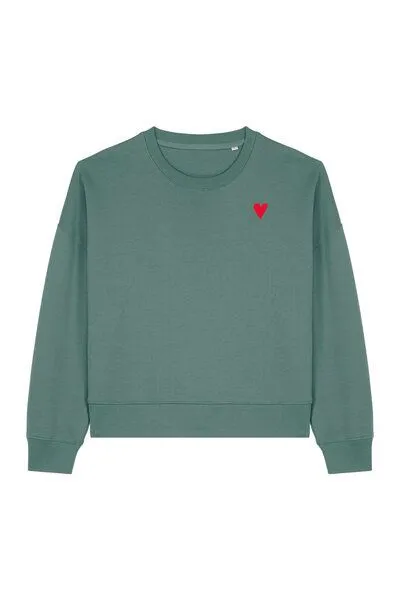 Kultgut Kultgut Artdesign - Goodness Pulloversweater im Boxistyle / Red Heart, Grün, – Produktbild 3 von 3
